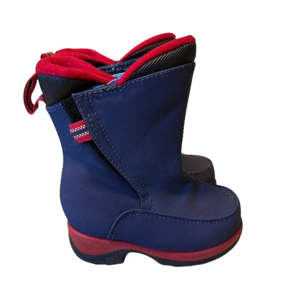 Lands End Blue Red Insulated Toddler Snow Boots size 6